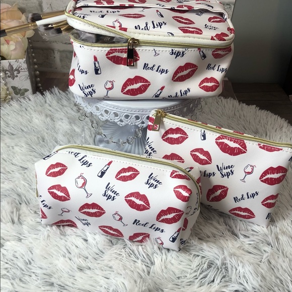 Etereauty 3 - Piece Make-up Bag Set - Lips & Sips - Picture 3 of 14